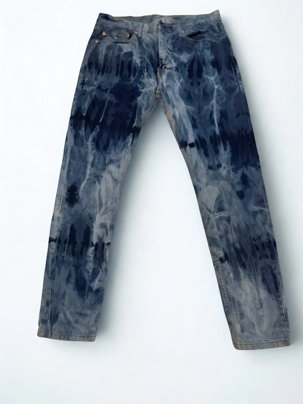 Levi's 512 Men's Blue Tie-Dye Slim Straight Jeans - Picture 2 of 7